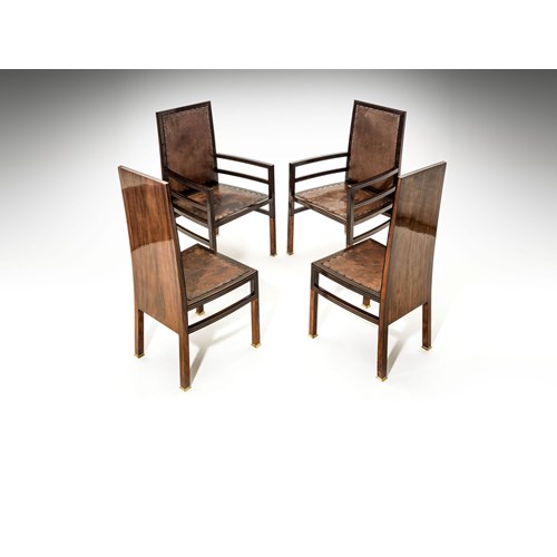 TWO CHAIRS, TWO ARMCHAIRS FROM THE DININGROOM OF THE VILLA KURZ IN JÄGERNDORF